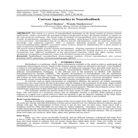 Current Approaches to Neurofeedback