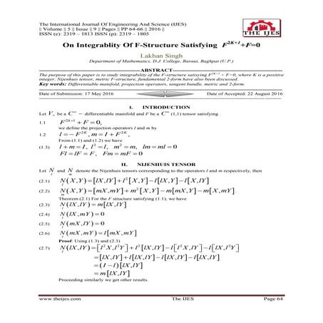 On Integrablity Of F-Structure Satisfying F 2K+1 +F=0