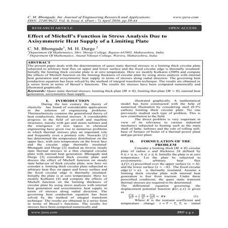 Effect of Michell’s Function in Stress Analysis Due to Axisymmetric Heat Supp...