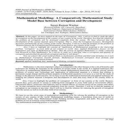 Mathematical Modelling: A Comparatively Mathematical Study Model Base between...