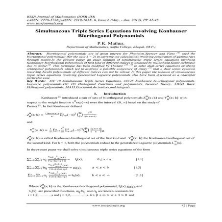 Simultaneous Triple Series Equations Involving Konhauser Biorthogonal Polynom...