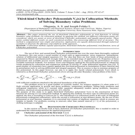 Third-kind Chebyshev Polynomials Vr(x) in Collocation Methods of Solving Boun...