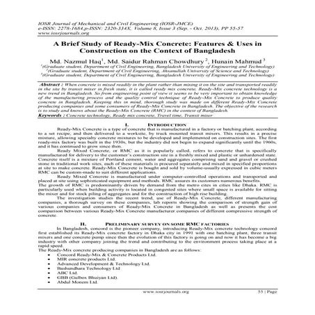 A Brief Study of Ready-Mix Concrete: Features & Uses in Construction on the C...
