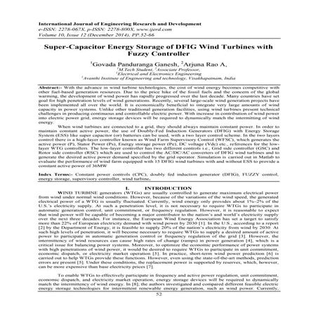 Super-Capacitor Energy Storage of DFIG Wind Turbines with Fuzzy Controller