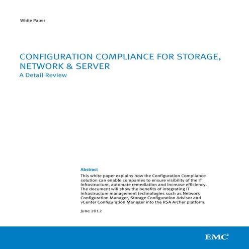 Configuration Compliance For Storage, Network & Server 