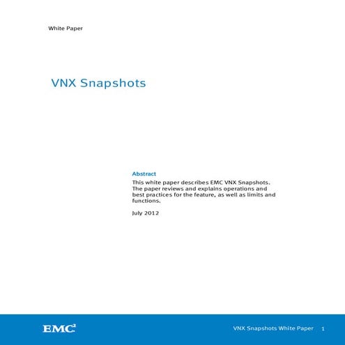VNX Snapshots 