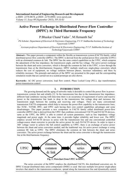 Active Power Exchange in Distributed Power-Flow Controller (DPFC) At Third Harmonic Frequency