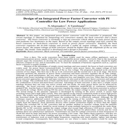 Design of an Integrated Power Factor Converter with PI Controller for Low Pow...