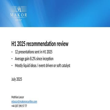 H1 2025 review - a review of our trade recommendations for H1 2025