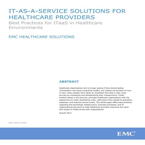 IT-as-a-Service Solutions for Healthcare Providers