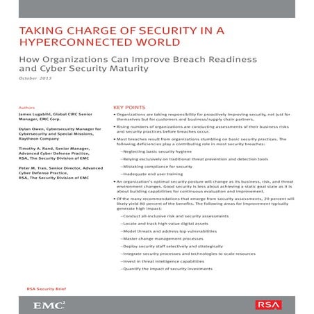 RSA Security Brief : Taking Charge of Security in a Hyperconnected World