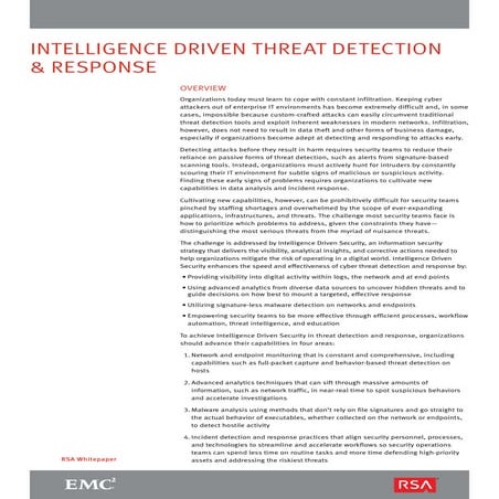 Intelligence Driven Threat Detection and Response