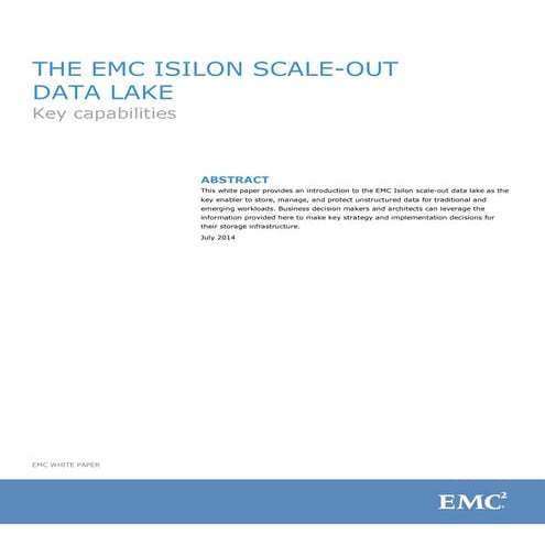 Scale-Out Data Lake with EMC Isilon