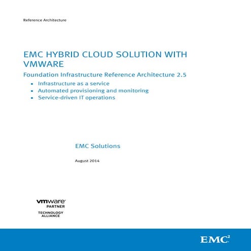 Reference Architecture: EMC Hybrid Cloud with VMware