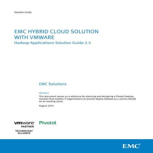 EMC Hybrid Cloud Solution with VMware: Hadoop Applications Solution Guide 2.5