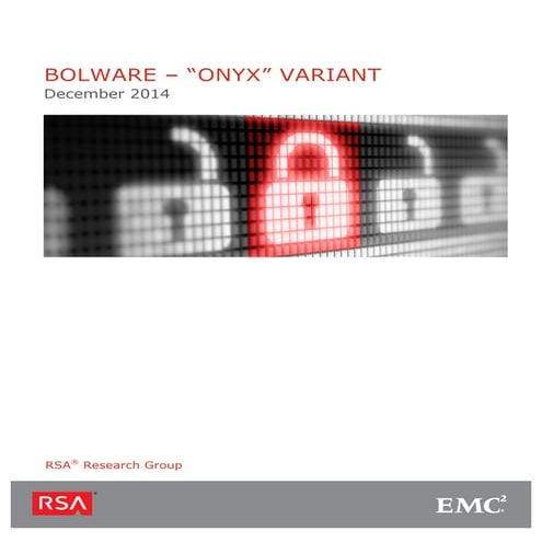RSA Report: Bolware – Onyx Variant