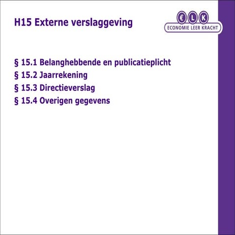 H 15 Externe Verslaggeving