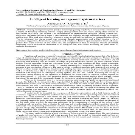 Intelligent learning management system starters