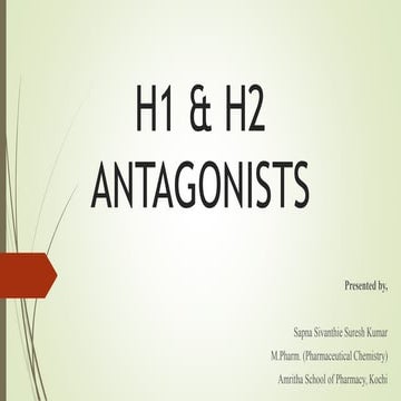 Advanced Medicinal Chemistry: H1&H2 antagonists