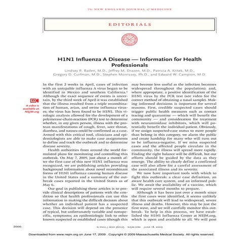Pneumonia and respiratory failure from swine origin influenza H1n1 | PDF