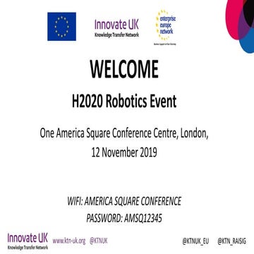 Horizon 2020 Robotics: Information and Consortia Building Event ...