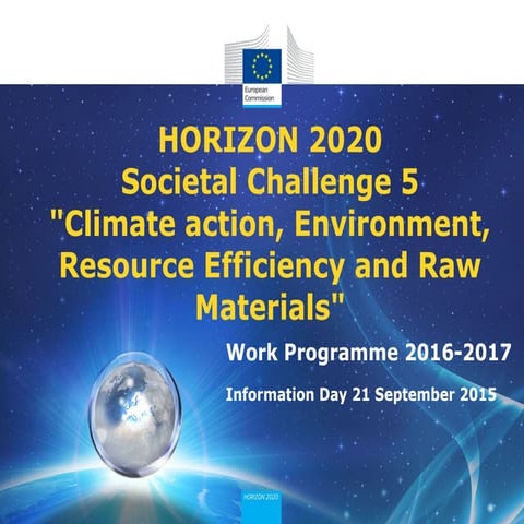 Horizon 2020 SC5 info day presentation (morning session)