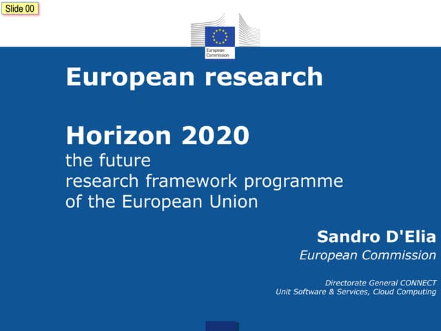 European research - Horizon 2020 (with a focus on services) 