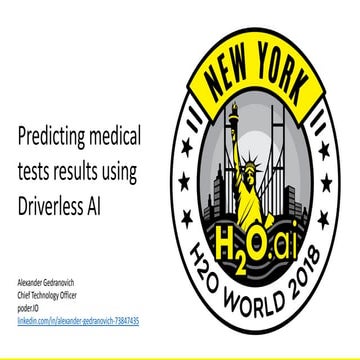Predicting medical tests results using Driverless AI