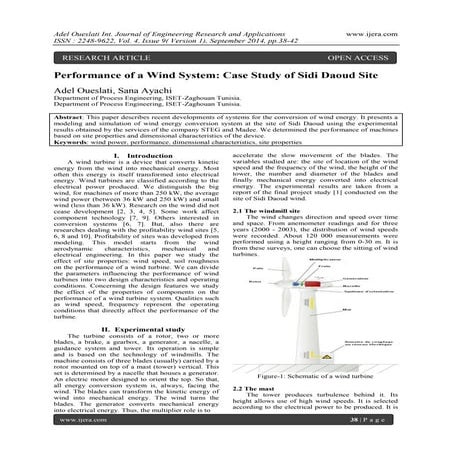 Performance of a Wind System: Case Study of Sidi Daoud Site