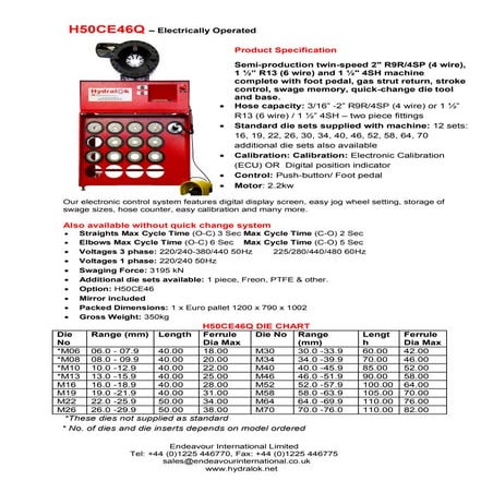 Electronically operated crimping machines - H50 46
