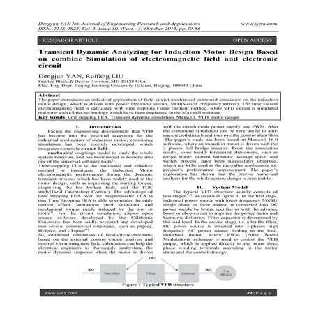 Transient Dynamic Analyzing for Induction Motor Design Based on combine Simul...