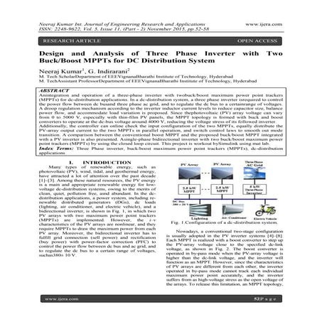Design and Analysis of Three Phase Inverter with Two Buck/Boost MPPTs for DC ...