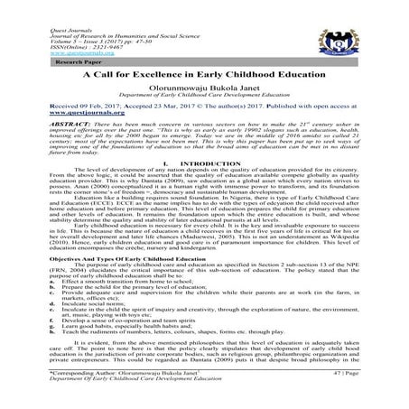 Building a Strong Foundation: Early Childhood Education for Success | DOCX