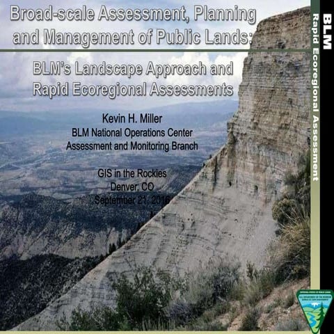 2016 conservation track:  broad scale assessment, planning and management of ...
