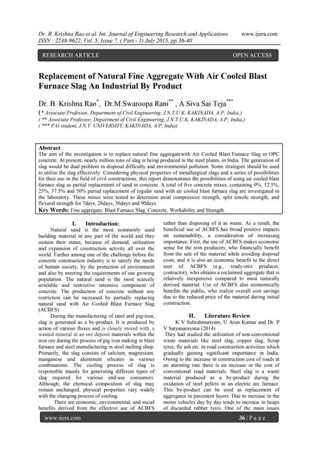 Experimental Study on Use of Fly Ash in Concrete | PDF