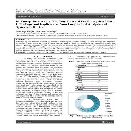 Is ‘Enterprise Mobility’ The Way Forward For Enterprises? Part I: Findings an...
