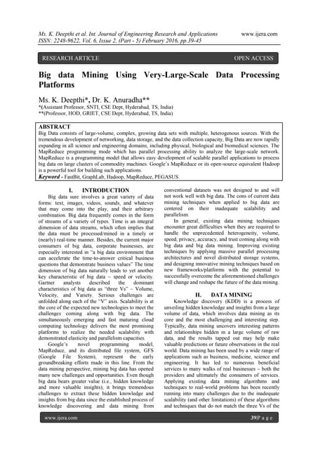 Big data Mining Using Very-Large-Scale Data Processing Platforms