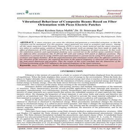 Vibrational Behaviour of Composite Beams Based on Fiber Orientation with Piez...
