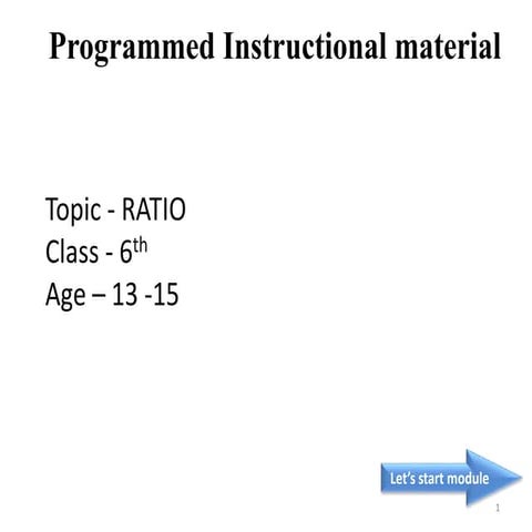 Programed instructional material: ratio