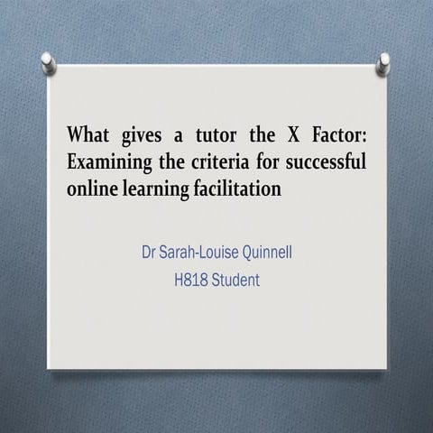 What gives an online tutor the X factor
