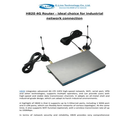 H820 4G Router - Ideal choice for industrial network connection.pdf