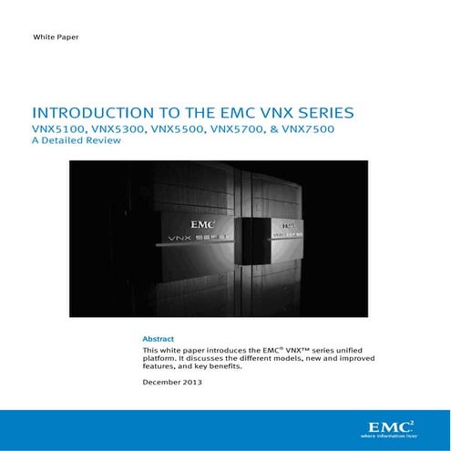 Introduction to the EMC VNX Series VNX5100, VNX5300, VNX5500, VNX5700, and VN...