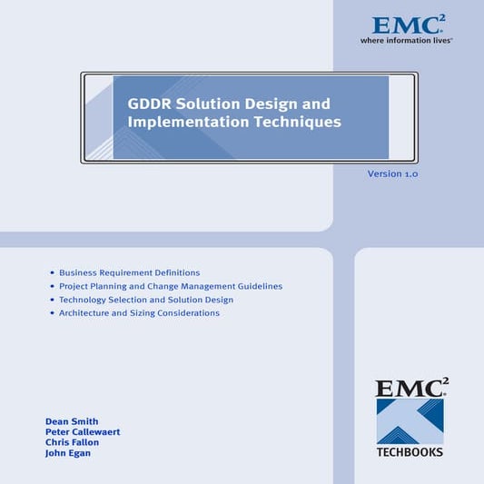 GDDR Solution Design and Implementation Techniques 