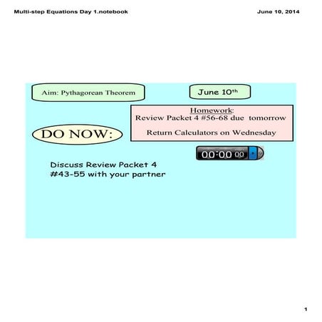 Multi step equations day 1 | PDF | Homework and Study | Education