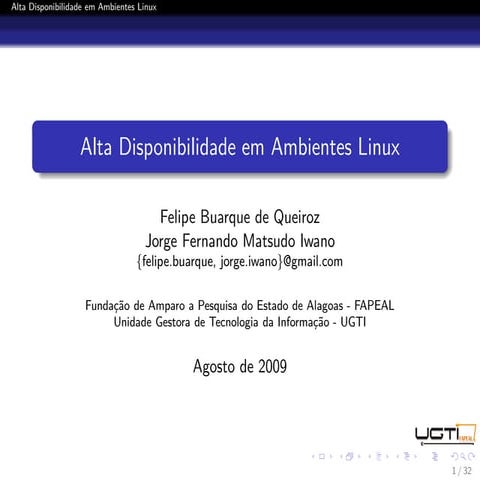 Alta Disponibilidade em Ambientes Linux