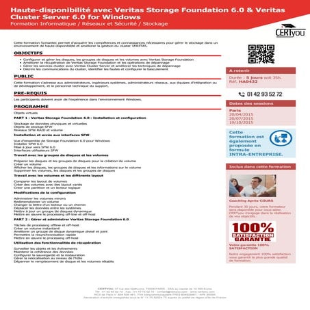 Ha0432 formation-haute-disponibilite-avec-veritas-storage-foundation-6-0-veri...