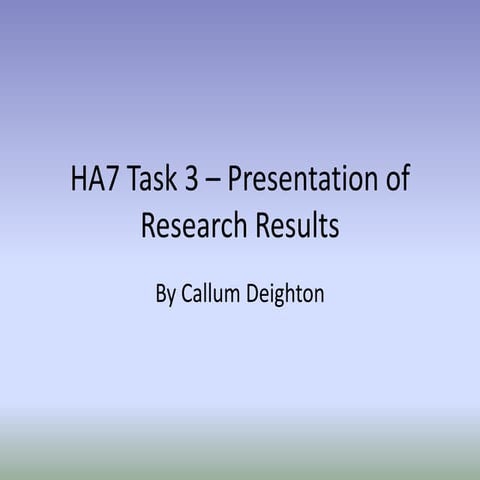 Ha7 task 3 – presentation of research results
