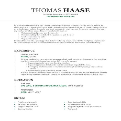 Haase CV