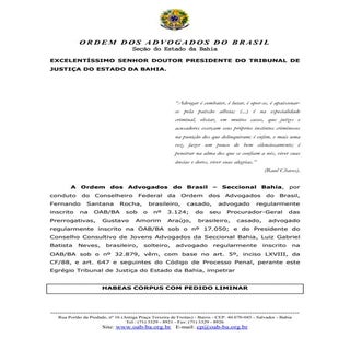 Habeas Corpus com Pedido Liminar pa...