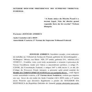 Habeas josmar  preventivo delcidio ...